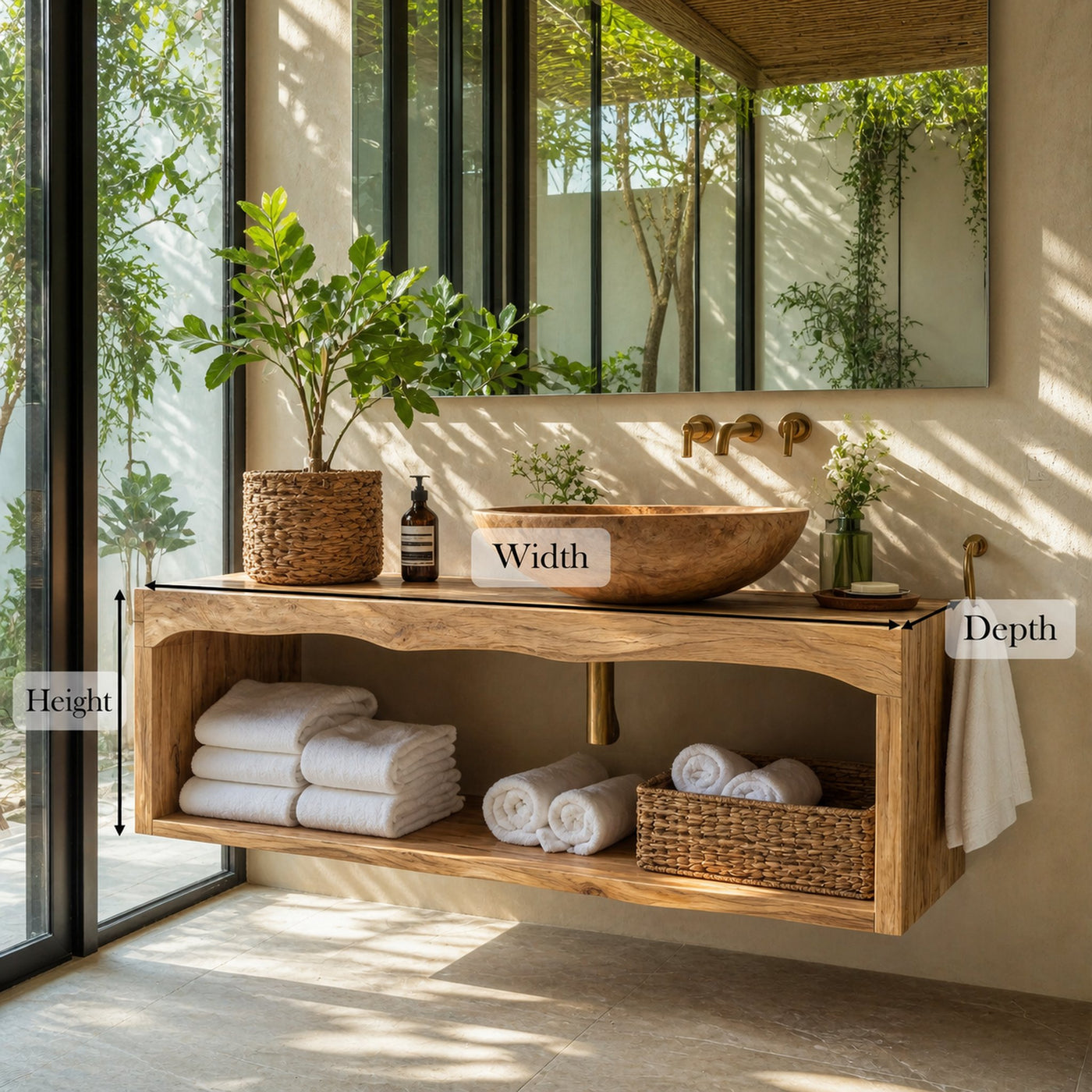 Rustic Live Edge Vanity For Bathroom Remodeling Decor - product view 6