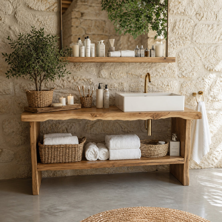 Rustic Live Edge Vanity For Natural Bathroom Vibes