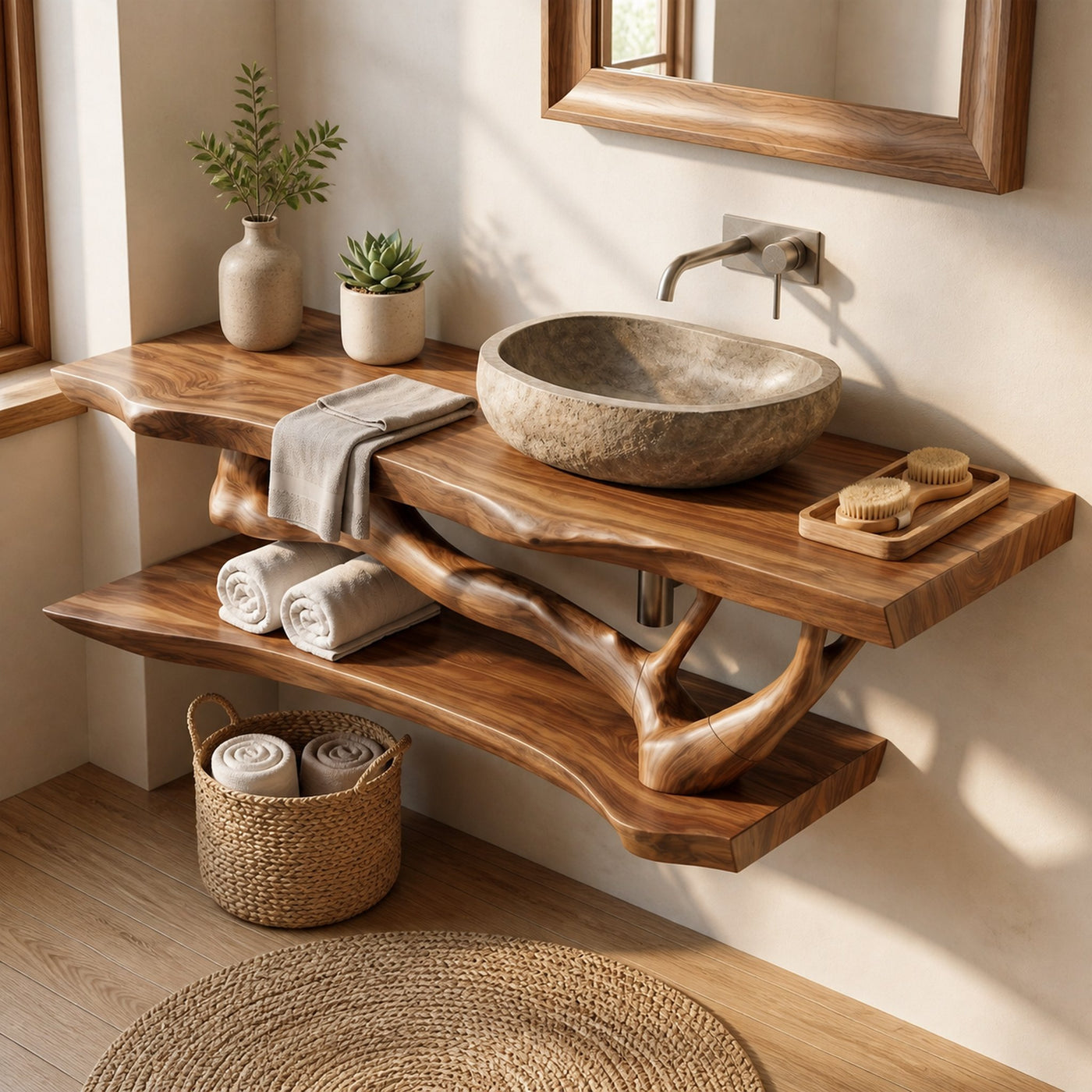 Rustic Modern Vanity For Bath Powder Room - product view 2