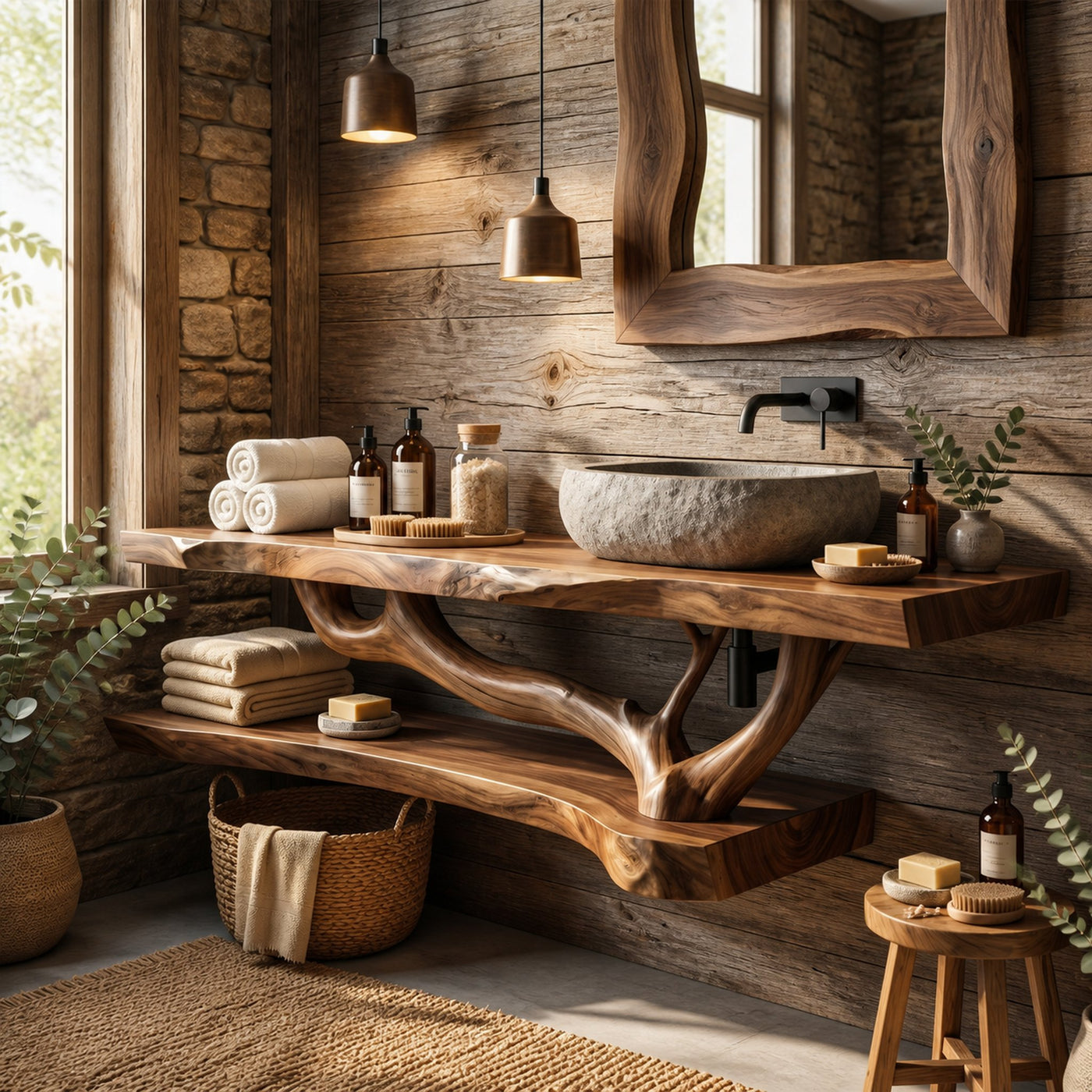 Rustic Modern Vanity For Bath Powder Room - product view 5
