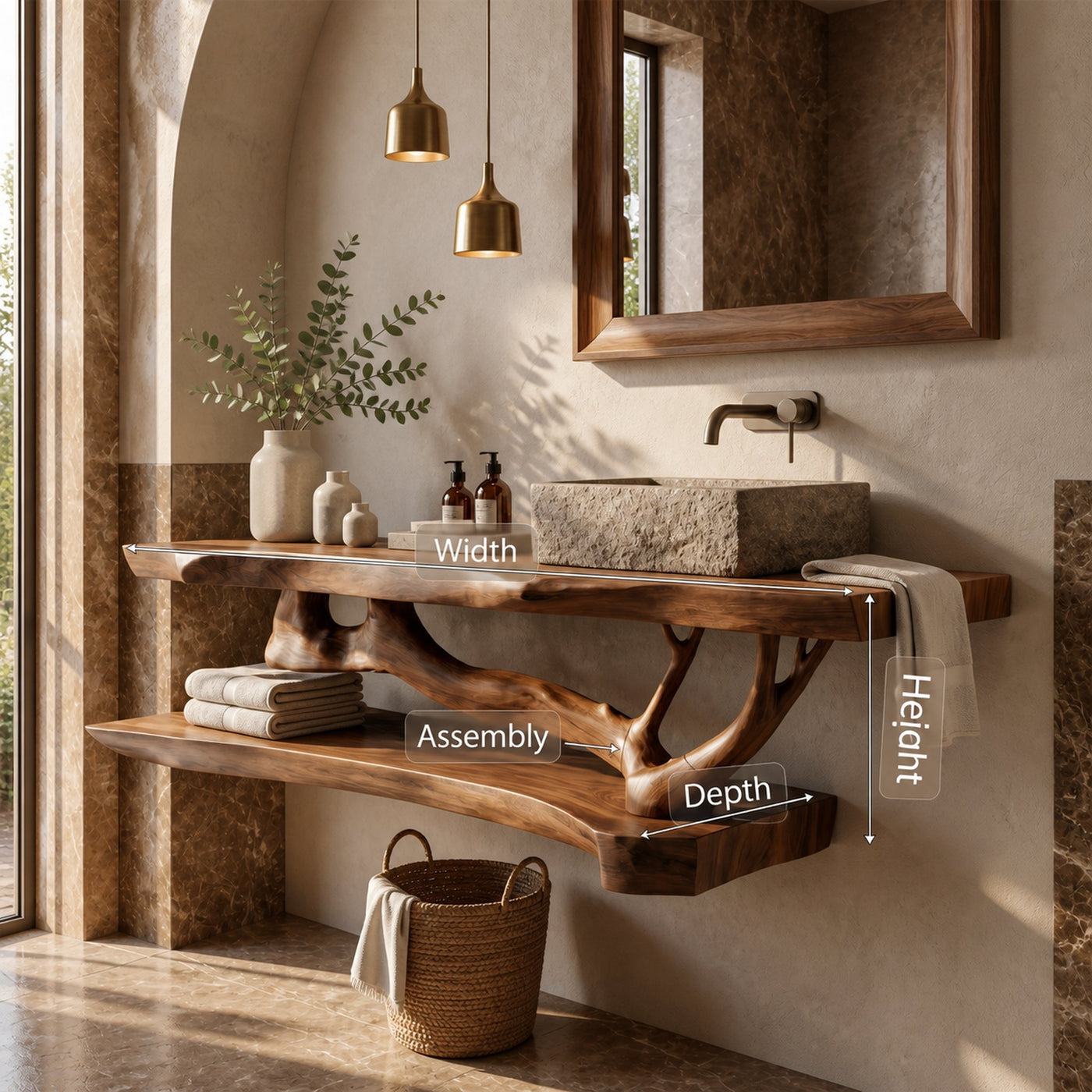Rustic Modern Vanity For Bath Powder Room - product view 8