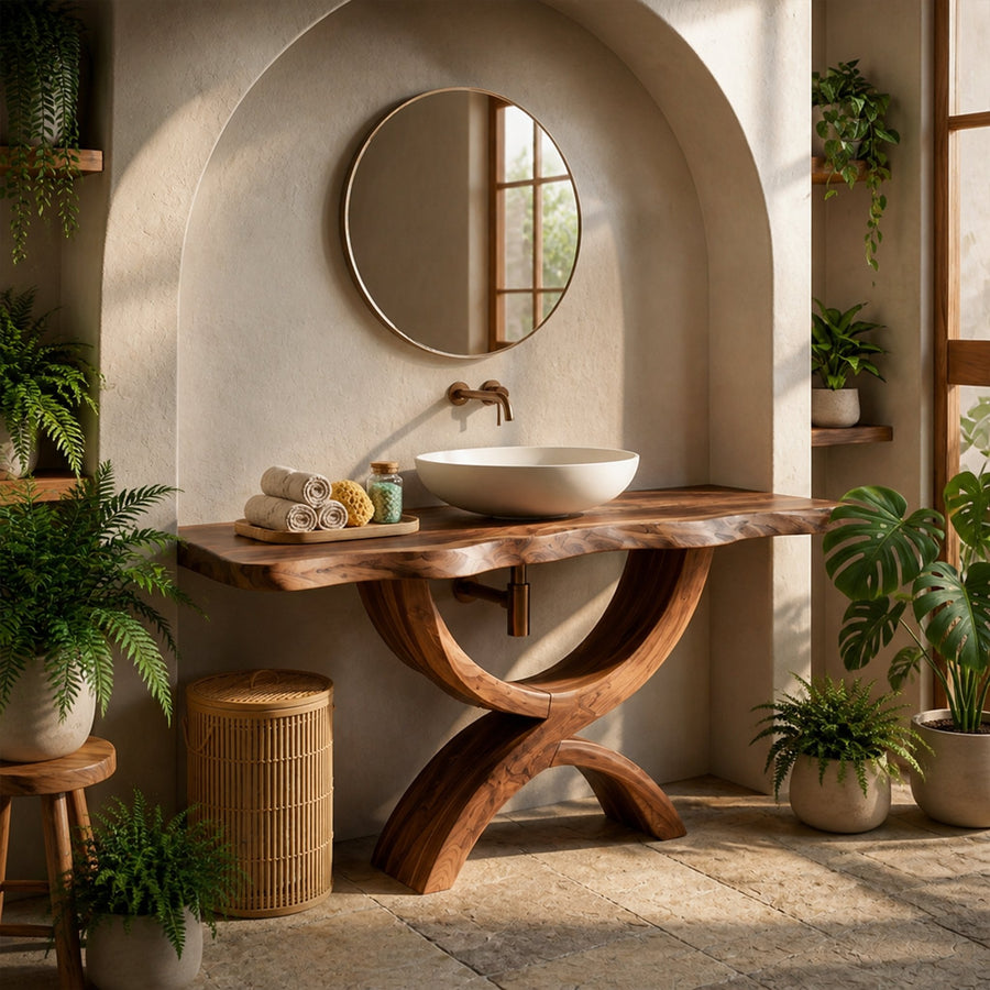 Rustic Single Bathroom Vanity For Small Bath