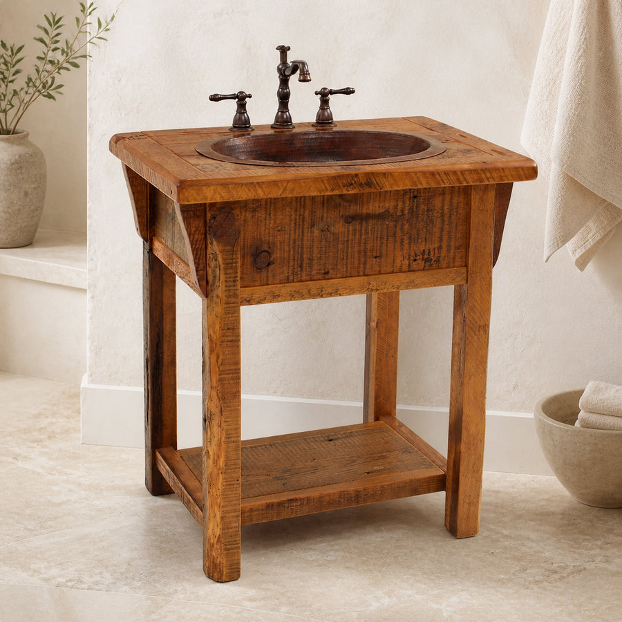 Rustic Solid Wood Bathroom Vanity