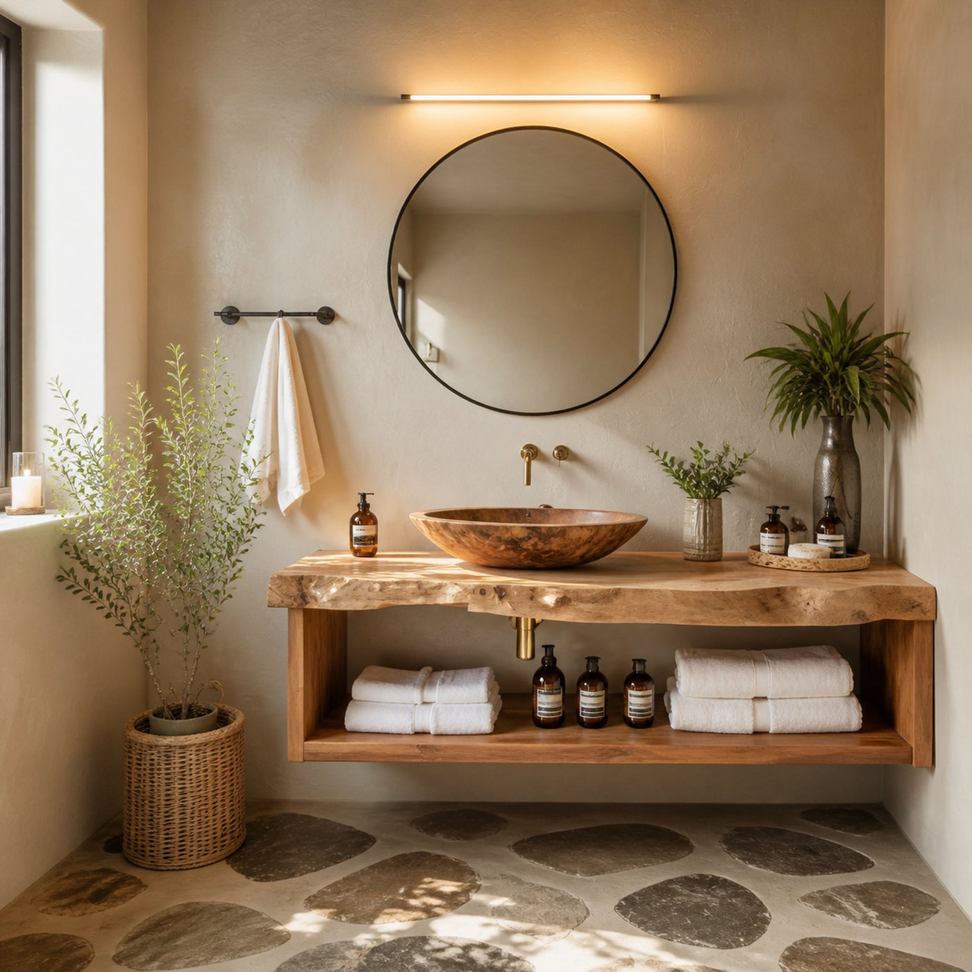 Rustic Solid Wood Vanity For Cozy Bathroom Furniture Decor - product view 2
