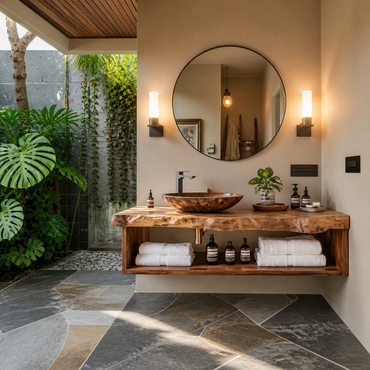 Rustic Solid Wood Vanity For Cozy Bathroom Furniture Decor - product view 3