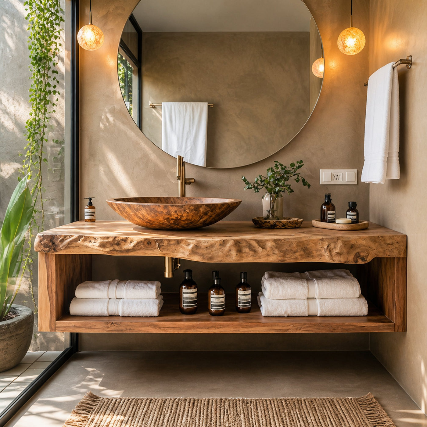 Rustic Solid Wood Vanity For Cozy Bathroom Furniture Decor - product view 5