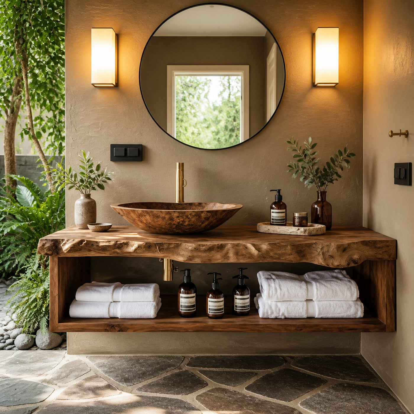 Rustic Solid Wood Vanity For Cozy Bathroom Furniture Decor - product view 6