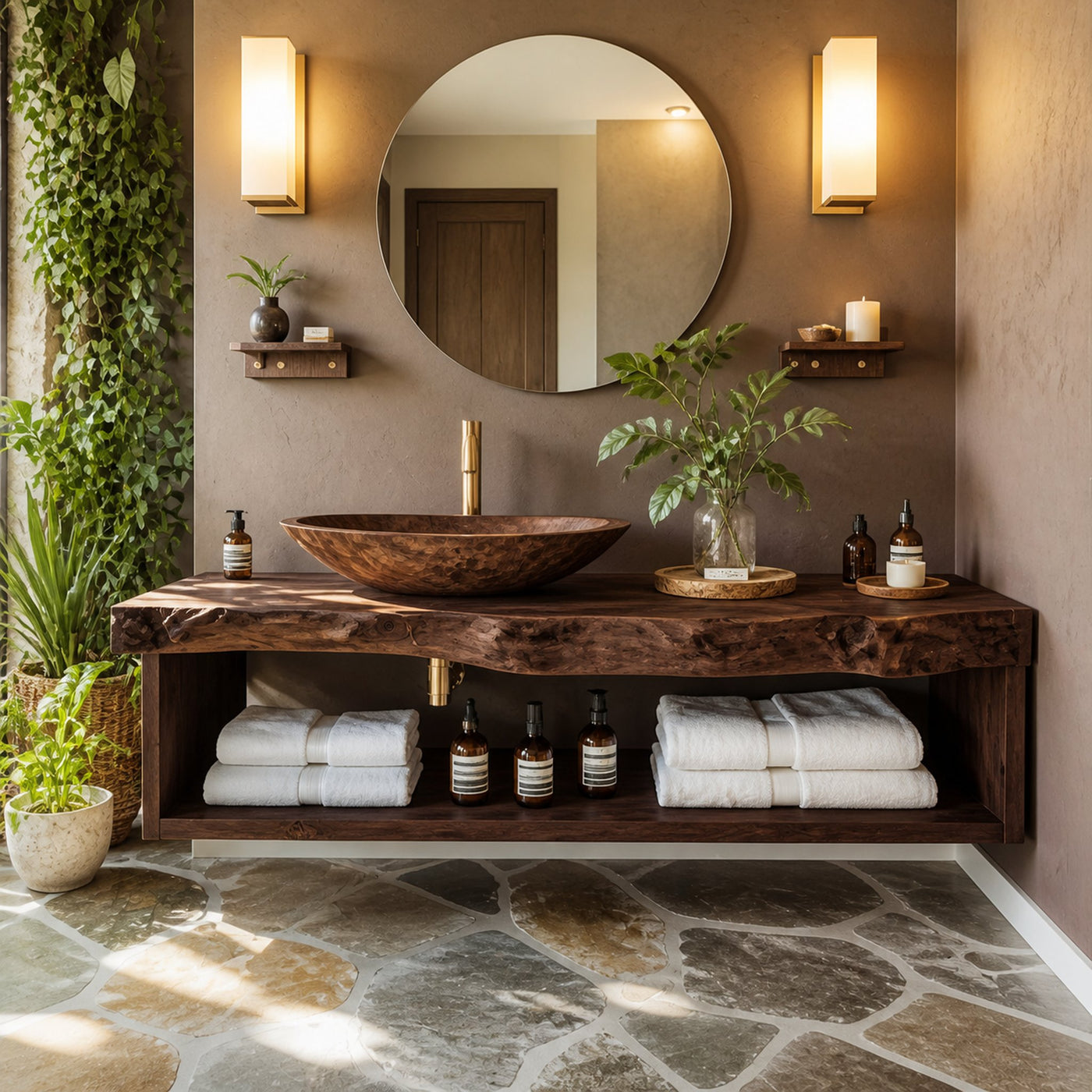 Rustic Solid Wood Vanity For Cozy Bathroom Furniture Decor - product view 7