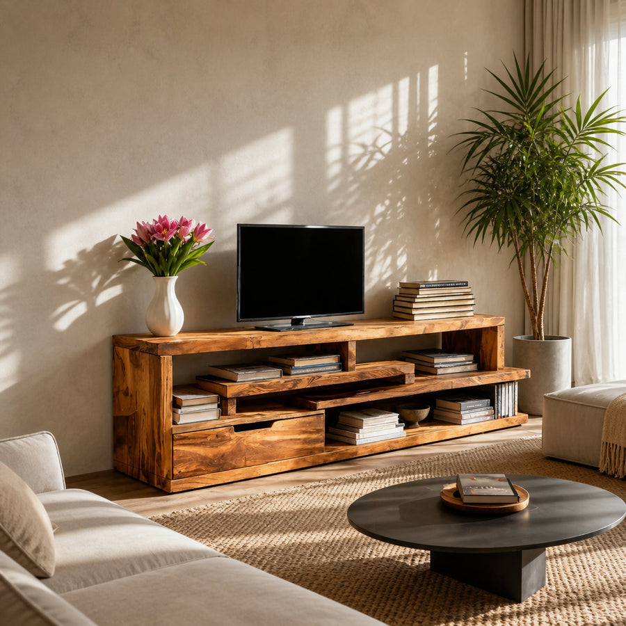 Rustic TV Cabinet For Living Room Storage