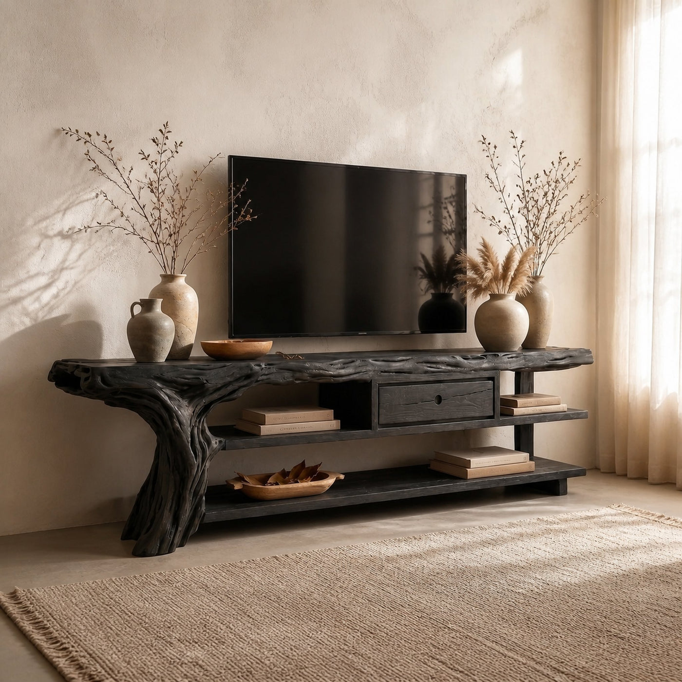 Rustic TV Stand Console For Living Room And Family Area - product view 4
