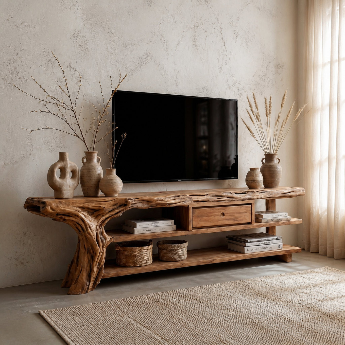 Rustic TV Stand Console For Living Room And Family Area - product view 6
