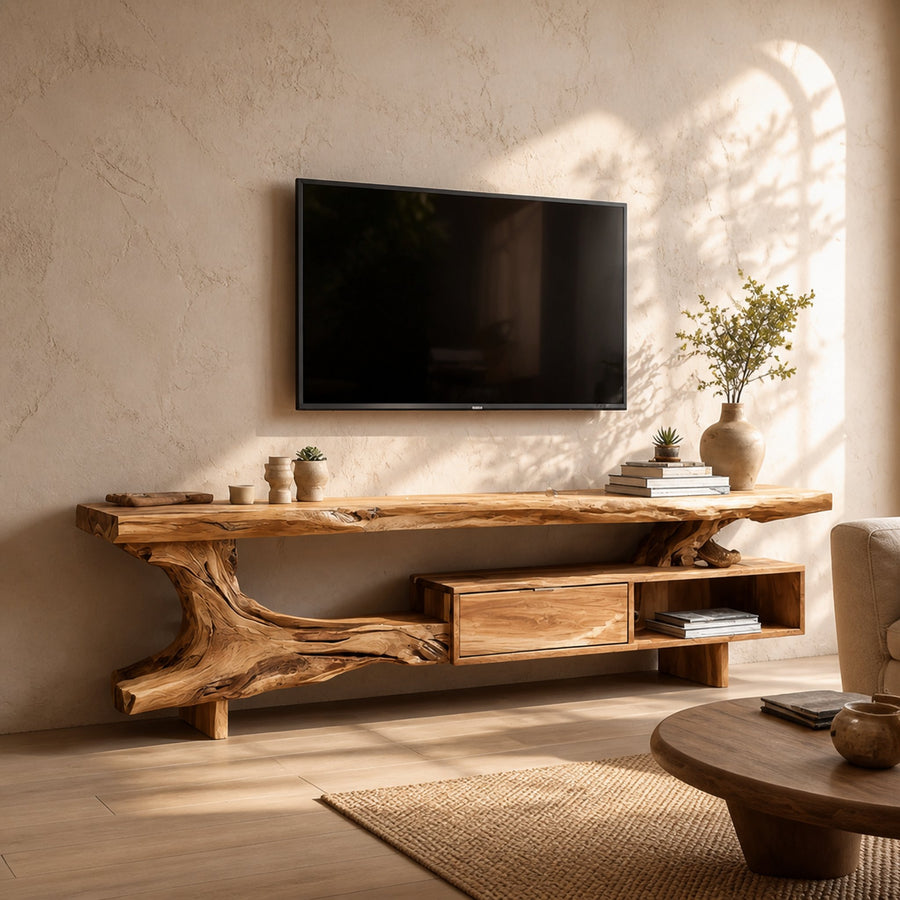Rustic TV Stand For Living Room And Home Interior