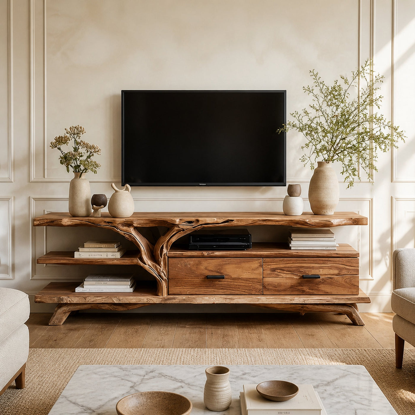 Rustic TV Storage Console For Living Room And Media Space