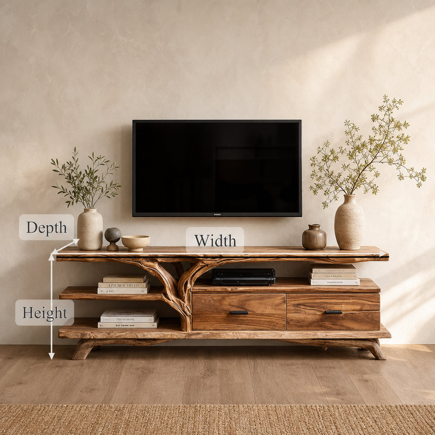 Rustic TV Storage Console For Living Room And Media Space - product view 8
