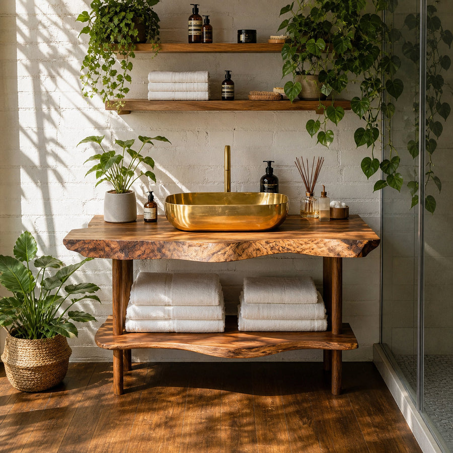 Rustic Wood Bathroom Vanity For Functional Decor