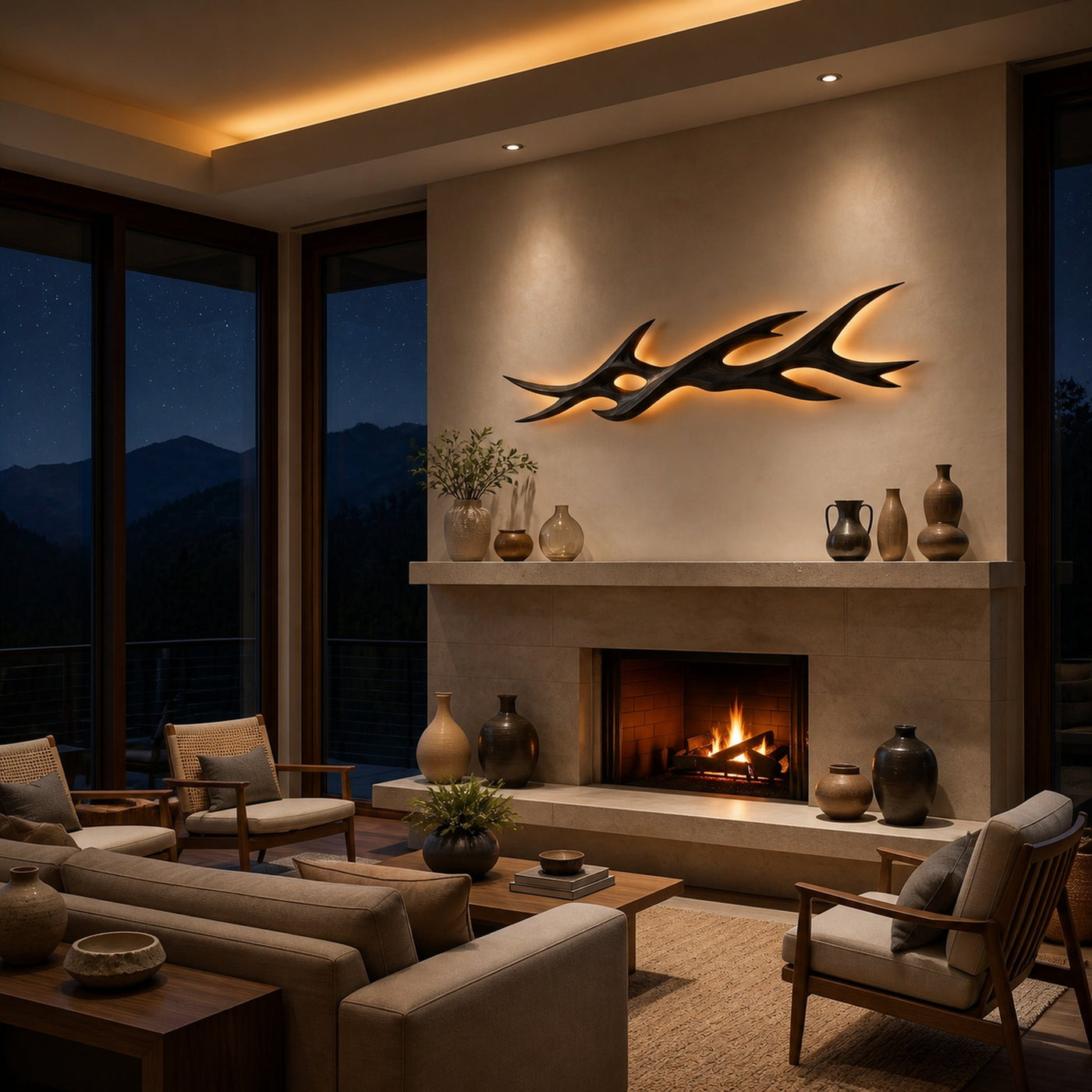 Rustic Wooden Wall Mounted Light With Branch Form For Bedroom - product view 4