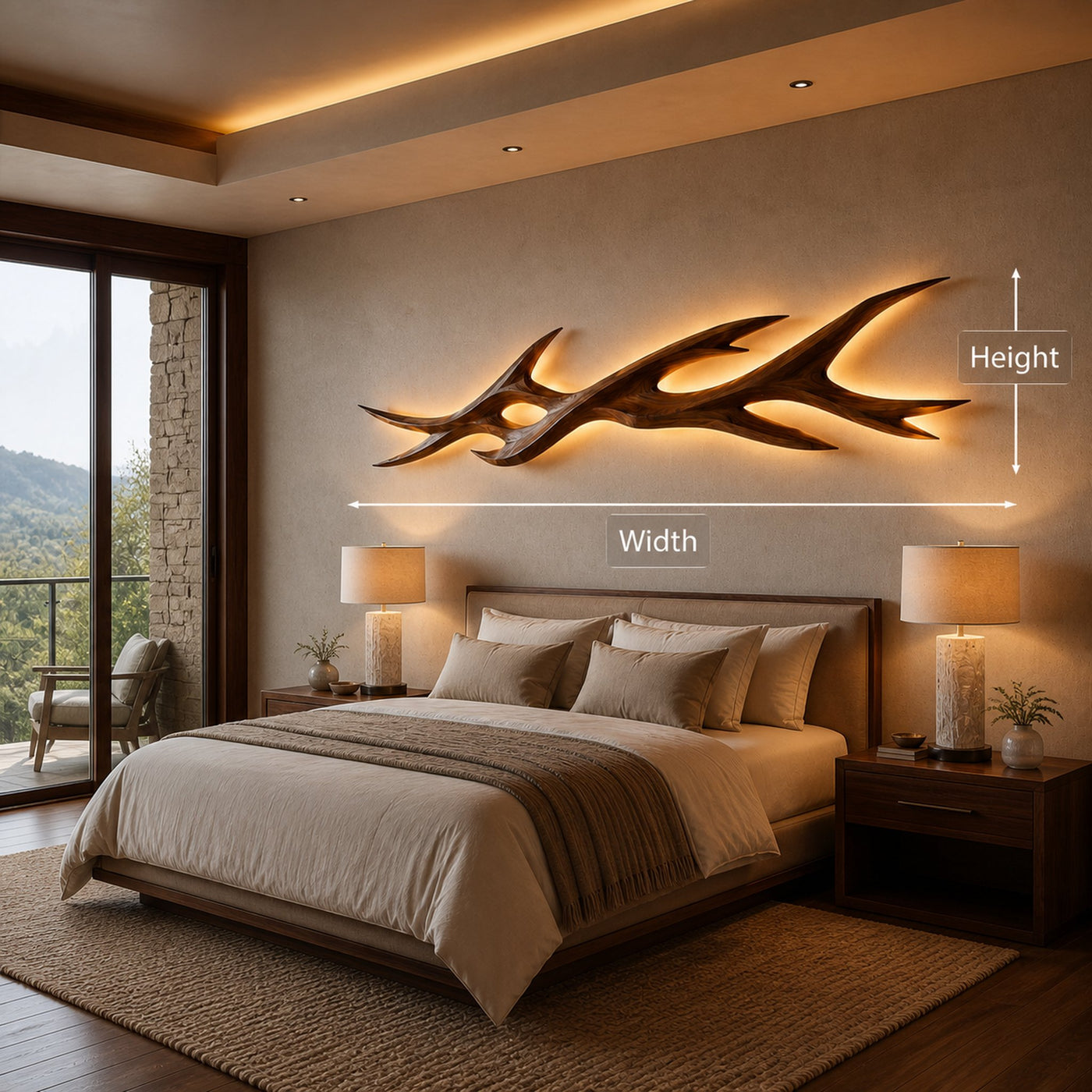 Rustic Wooden Wall Mounted Light With Branch Form For Bedroom - product view 8