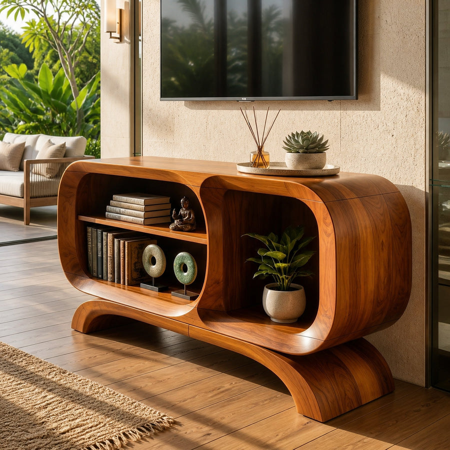 Scandinavian Floating TV Stand For Open Concept Interior
