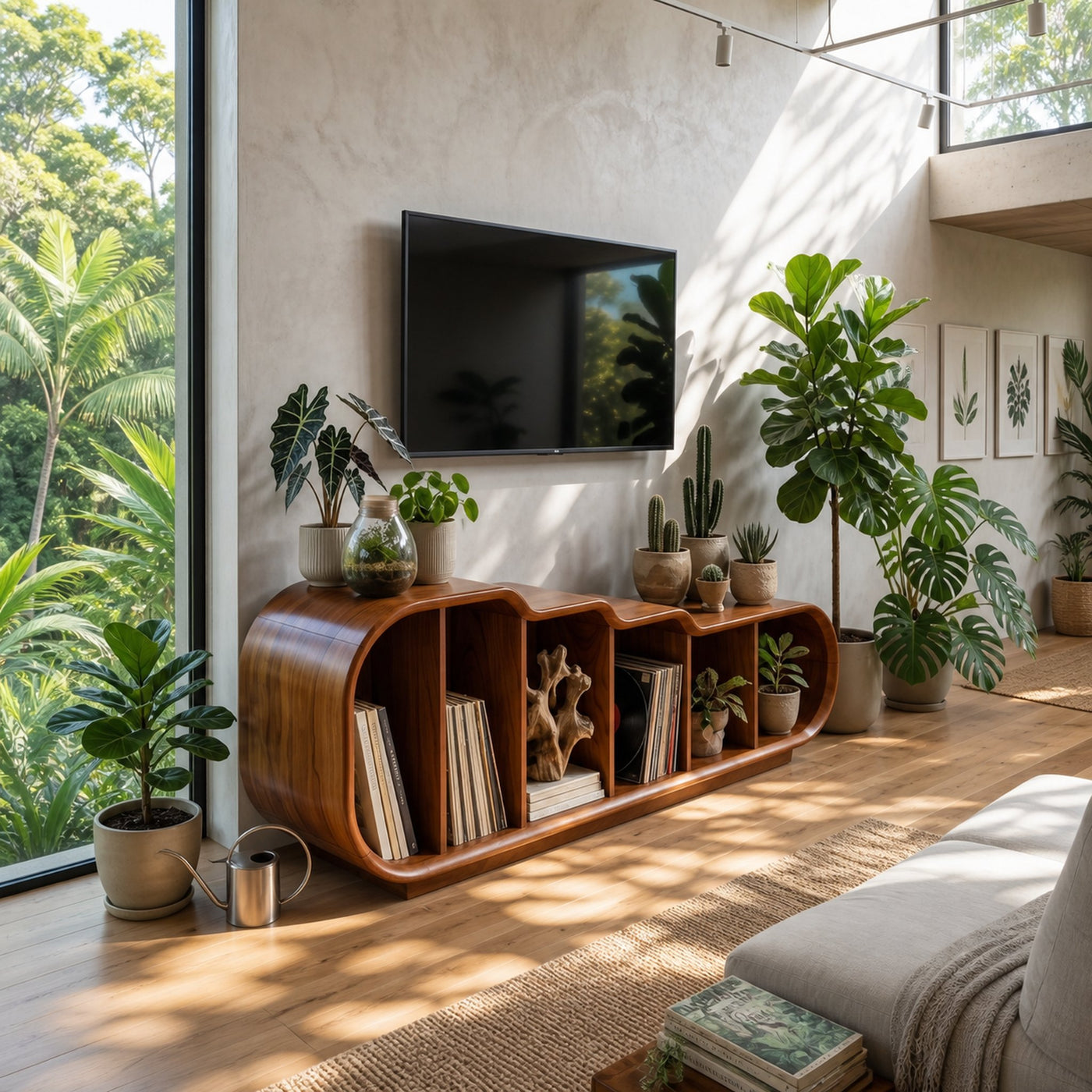 Scandinavian Linear TV Console For Media Lounge Interior - product view 2