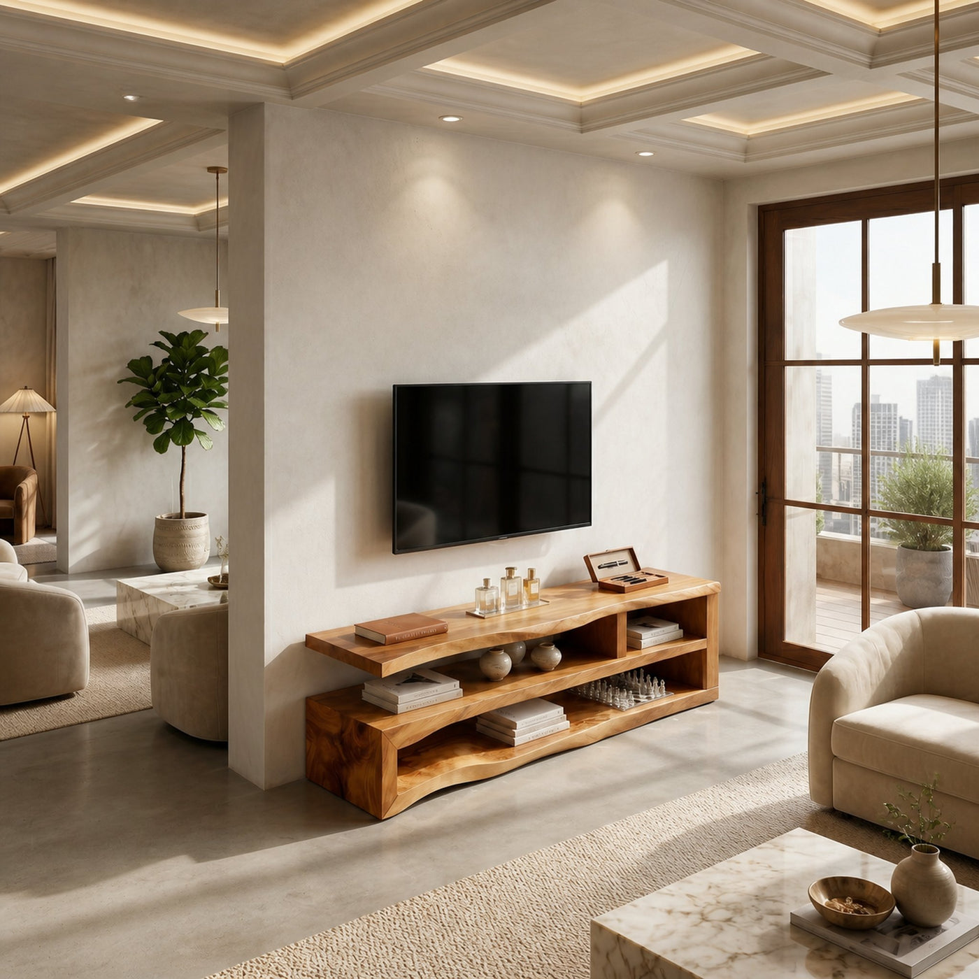 Scandinavian Minimal TV Stand For Studio Interior - product view 2