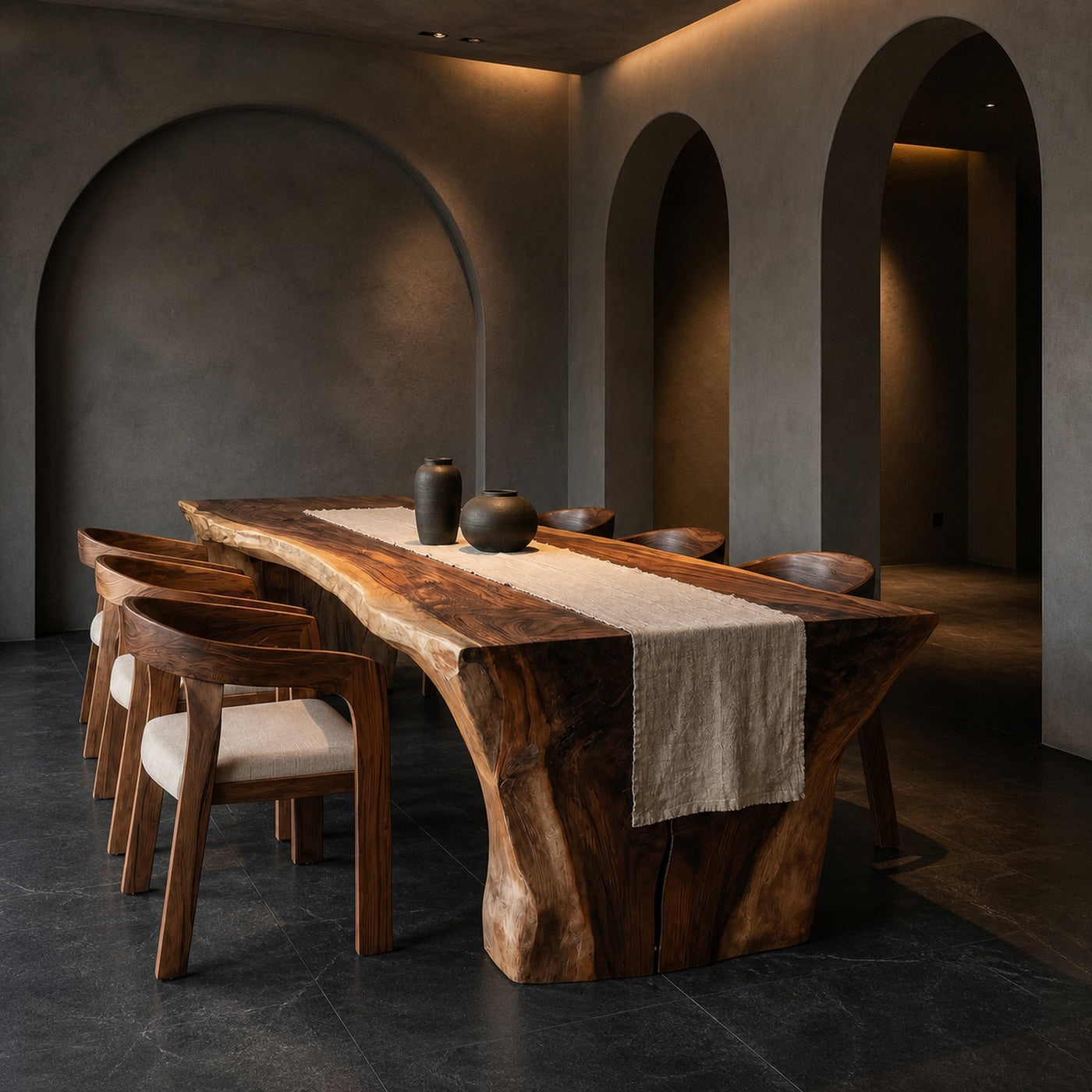 Wabi Sabi Handcrafted Dining Table For Dining Room - product view 3