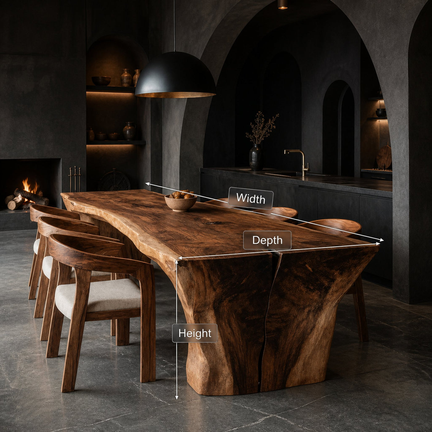 Wabi Sabi Handcrafted Dining Table For Dining Room - product view 7