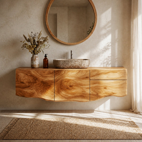 Wall Mounted Bathroom Vanity Wooden Vanity Cabinet With Storage For Bathroom