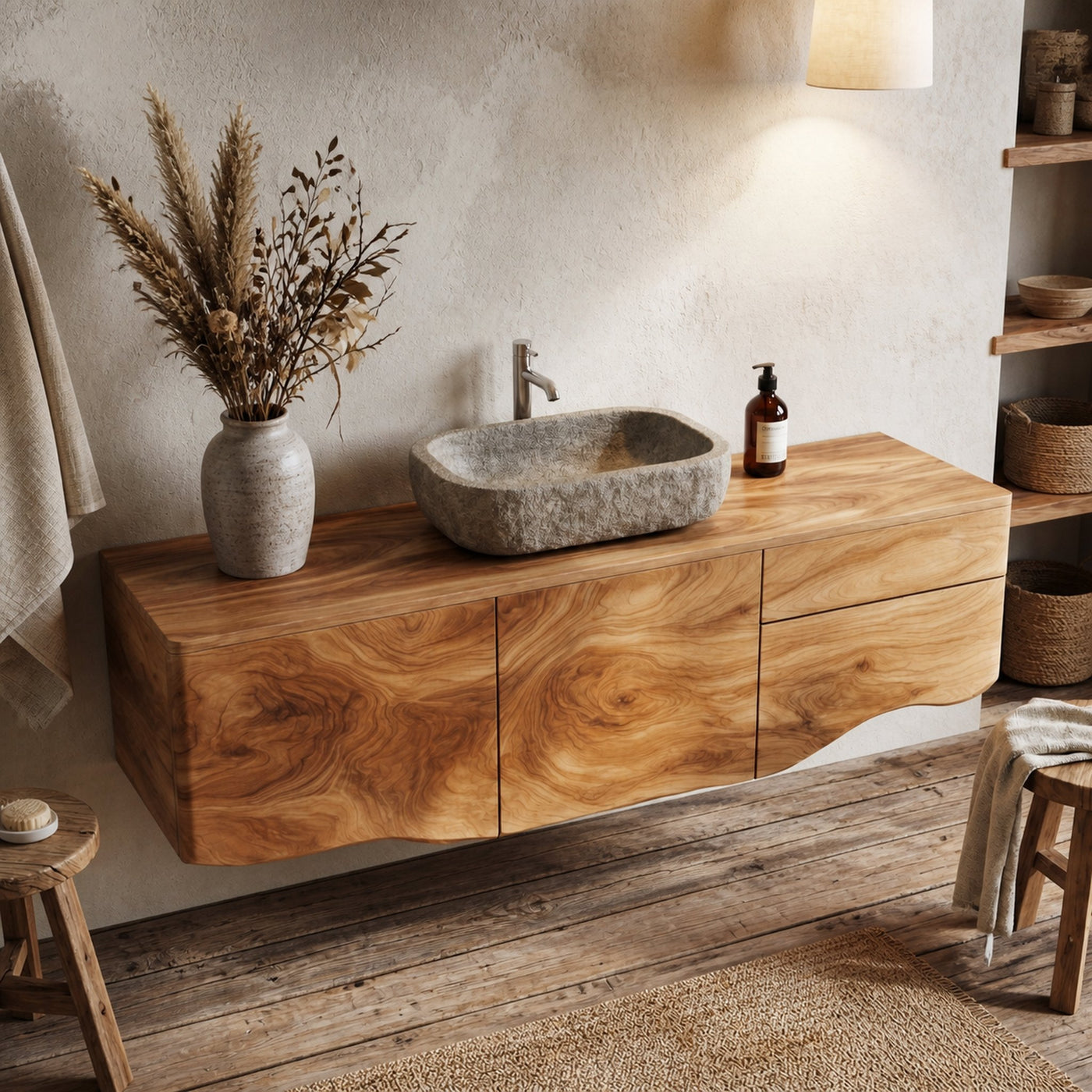 Wall Mounted Bathroom Vanity Wooden Vanity Cabinet With Storage For Bathroom - product view 2