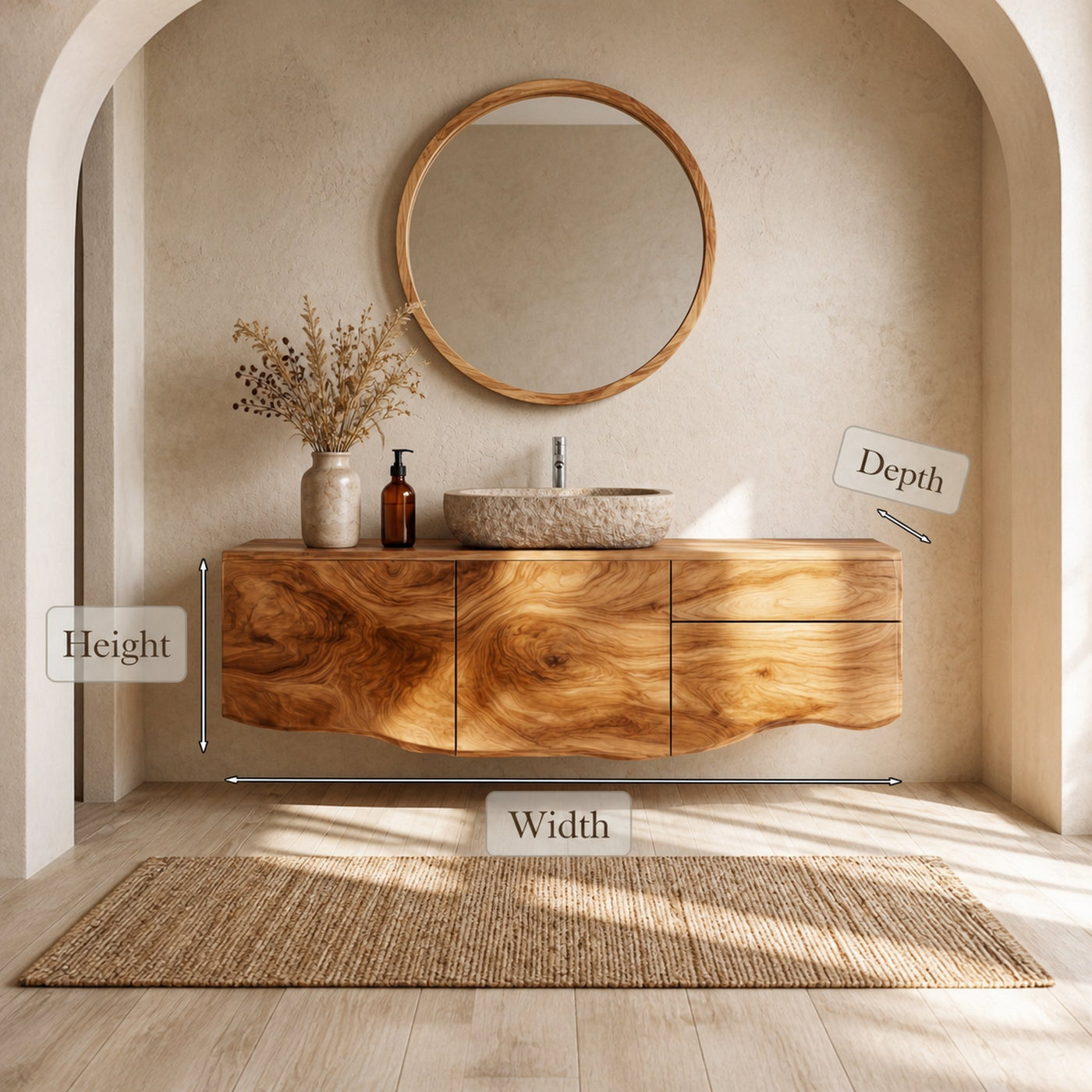 Wall Mounted Bathroom Vanity Wooden Vanity Cabinet With Storage For Bathroom - product view 8