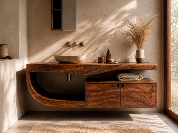 Driftform Raven Solid Wood Floating Bathroom Vanity