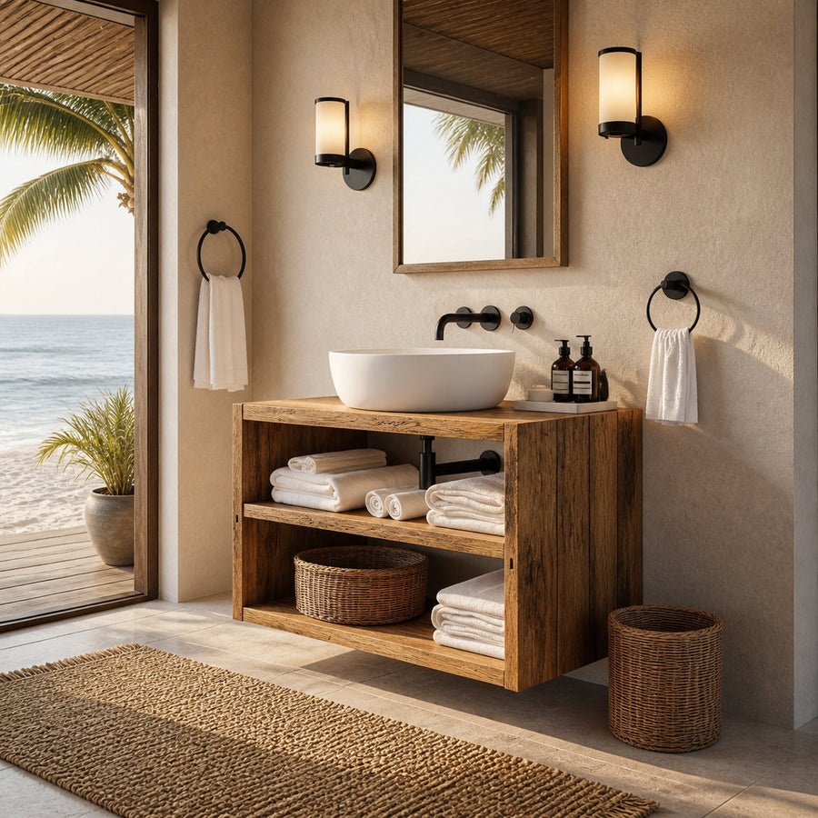 Wooden Bathroom Storage Cabinet For Rustic Decor Vibe