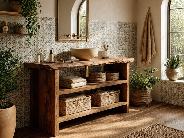 Wooden Vanity Mid Century Style For Bathroom Makeover
