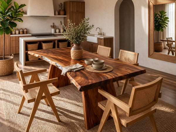 Contemporary Live Edge Dining Table For Entertaining Space