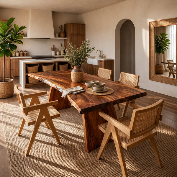 Contemporary Live Edge Dining Table For Entertaining Space
