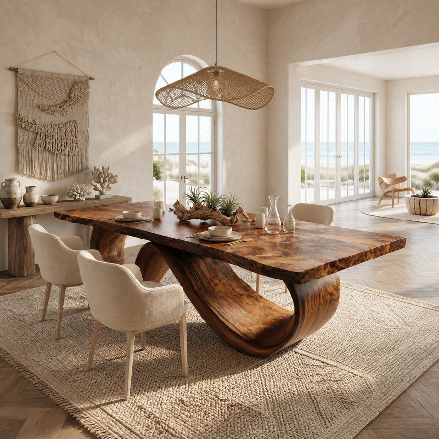 Contemporary Natural Edge Dining Table For Home Gathering