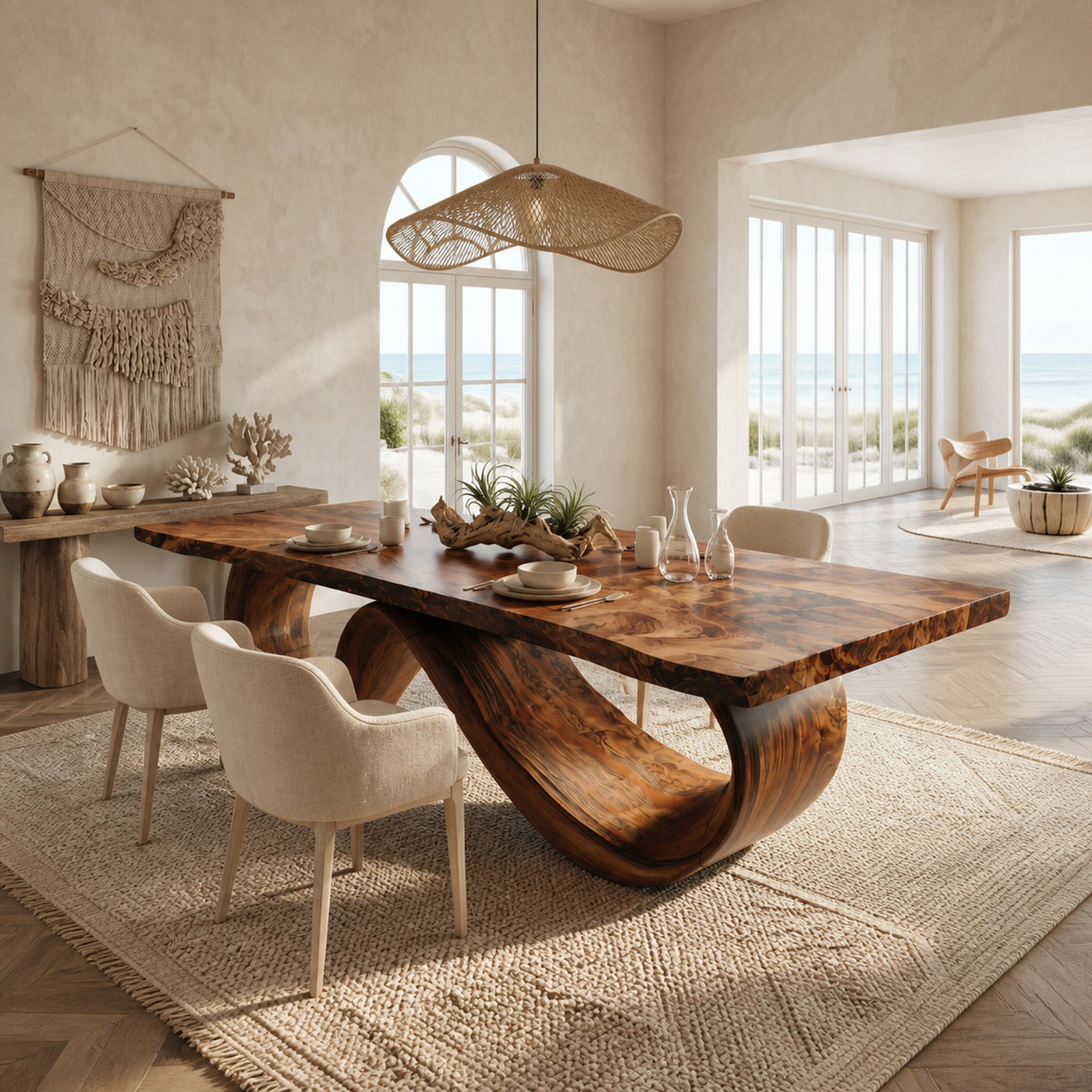 Contemporary Natural Edge Dining Table For Home Gathering