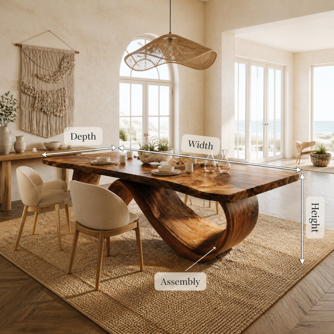 Contemporary Natural Edge Dining Table For Home Gathering - product view 8