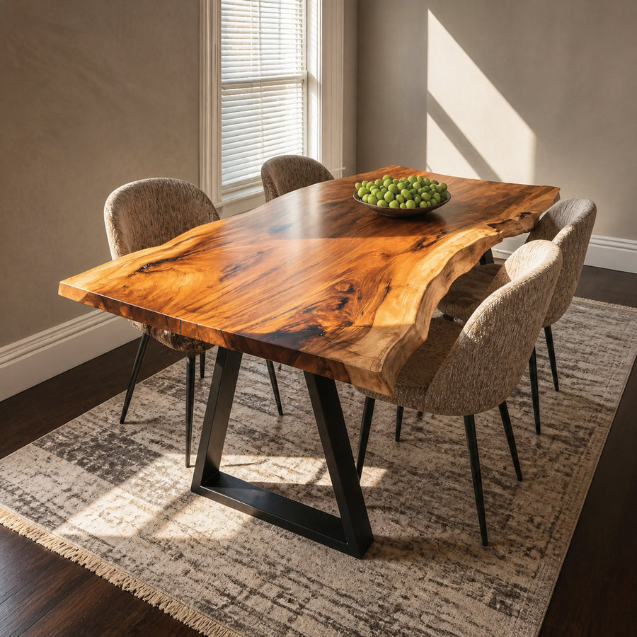 Dining Room Handcrafted Live Edge Dining Table Custom