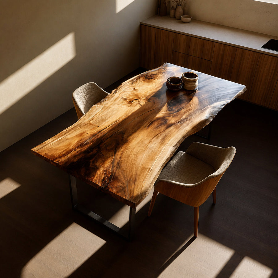 Dining Room Modern Wooden Live Edge Dining Table Natural