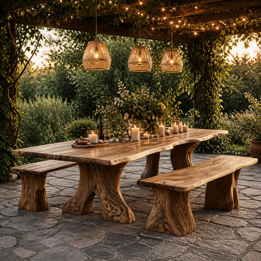 Farmhouse Wood Dining Table For Rustic Kitchen Decor