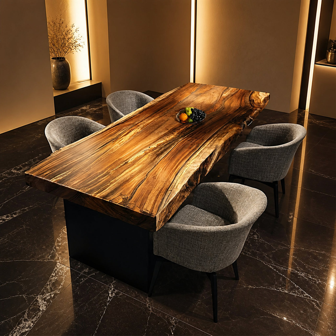 Furniture Decor Handcrafted Wooden Live Edge Dining Table