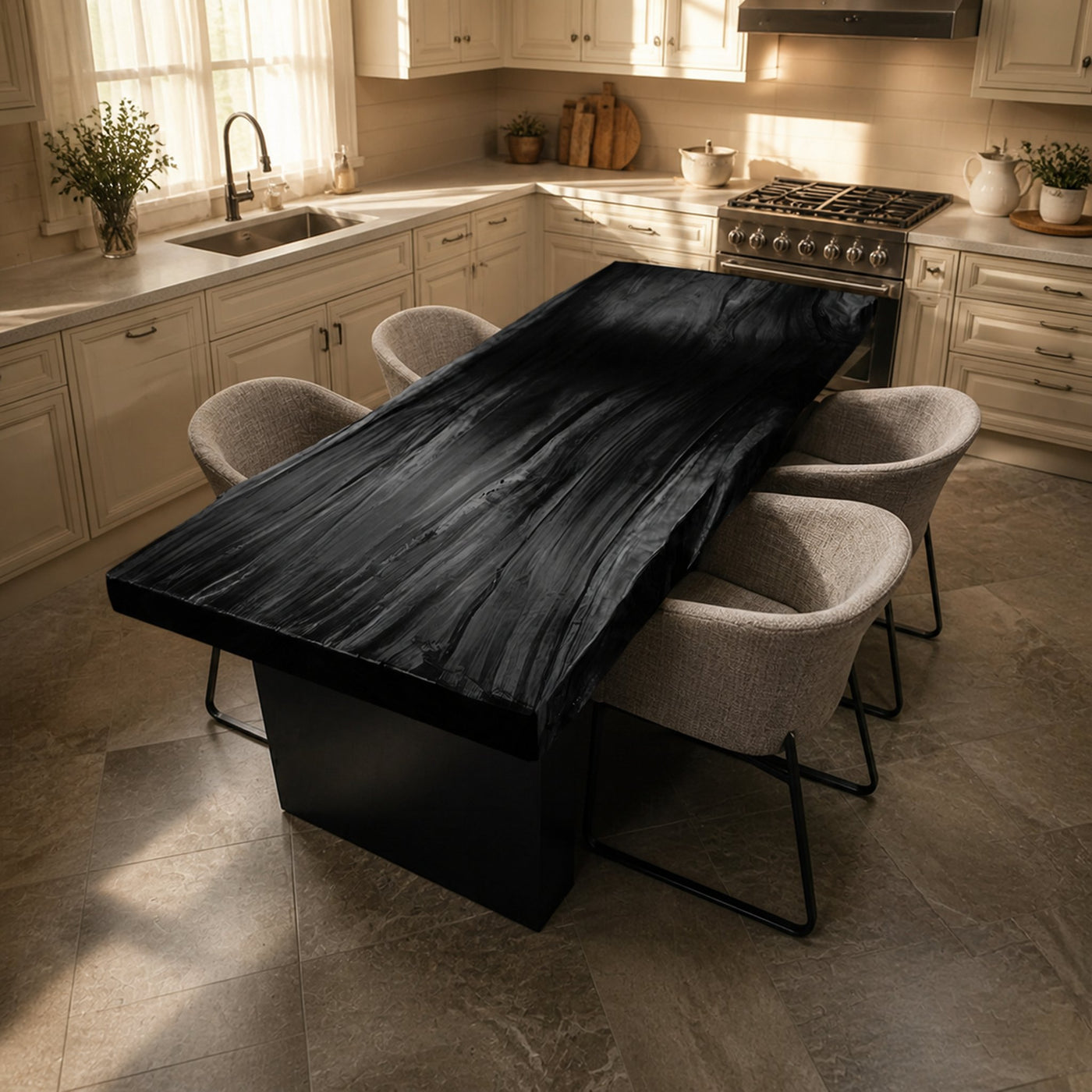 Furniture Decor Handcrafted Wooden Live Edge Dining Table - product view 4