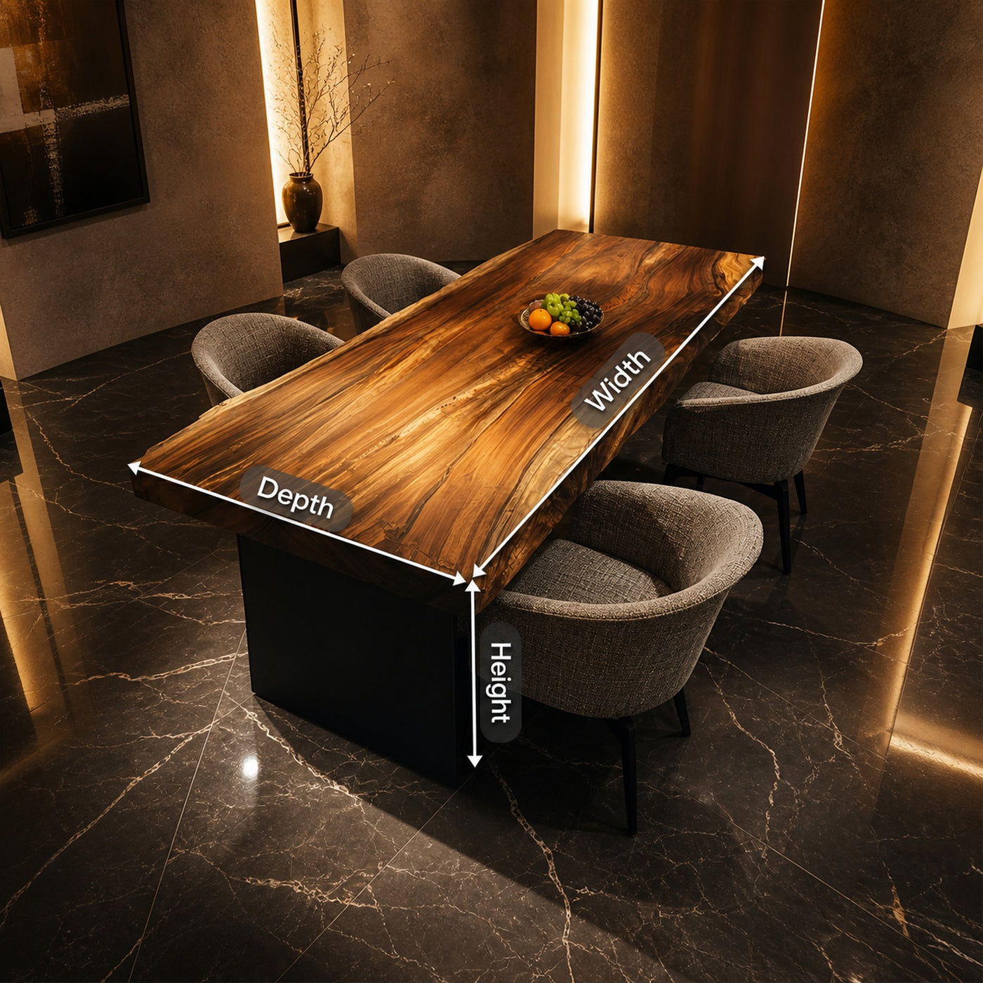 Furniture Decor Handcrafted Wooden Live Edge Dining Table - product view 8
