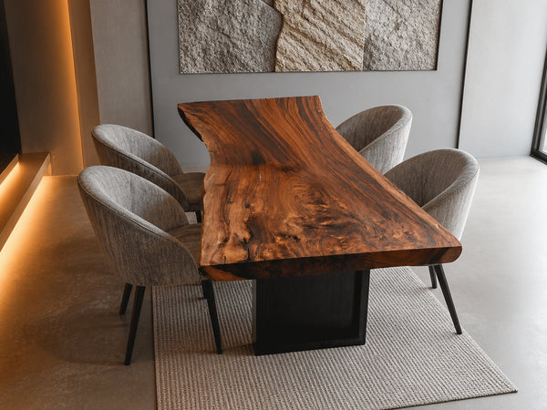 Furniture Decor Modern Wooden Live Edge Dining Table Minimal