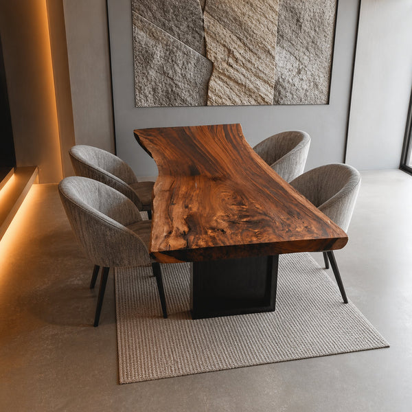 Furniture Decor Modern Wooden Live Edge Dining Table Minimal
