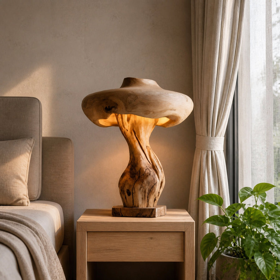 Handcrafted Mushroom Lamp With Organic Design For Bedroom Or Living Room