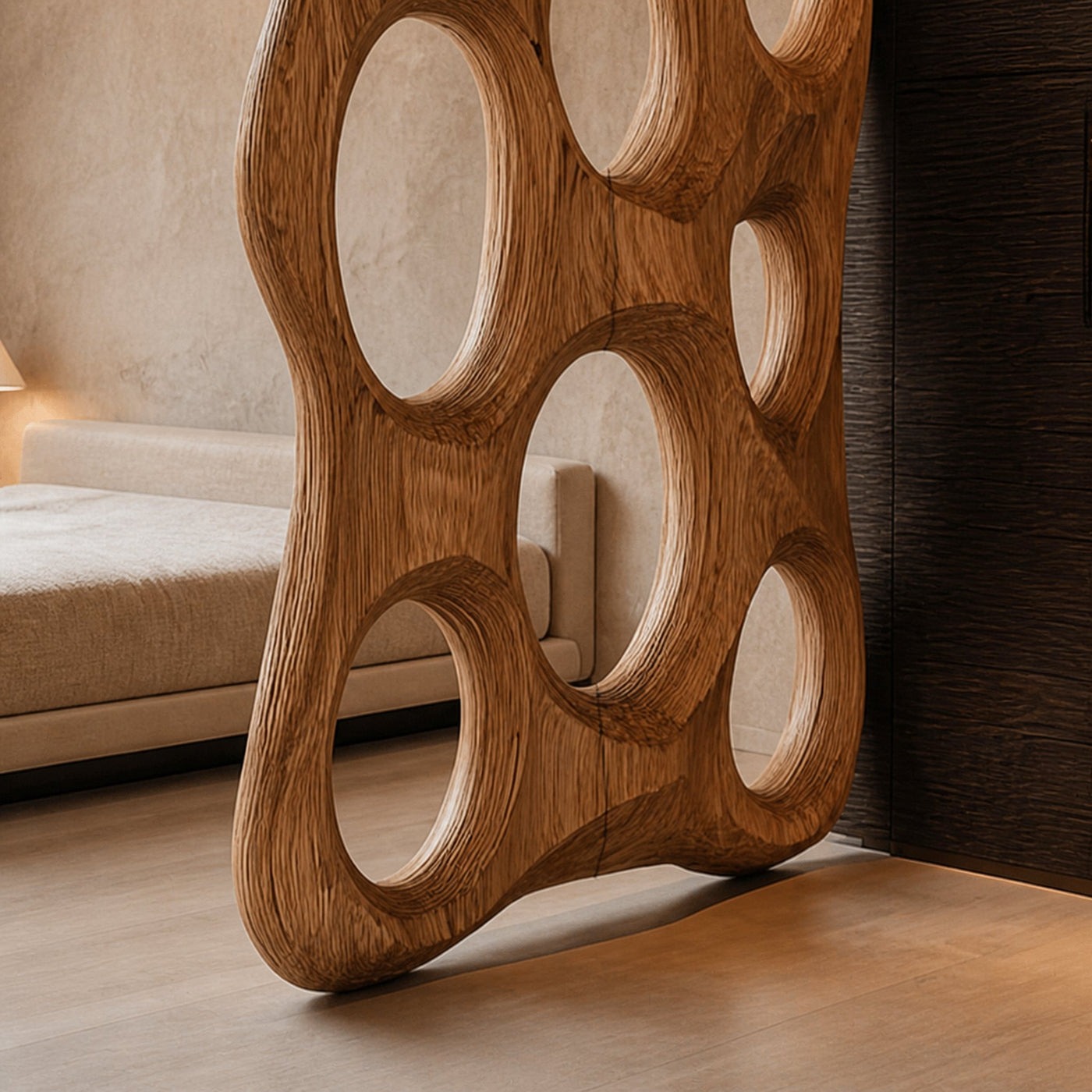 Handcrafted Room Divider Oval Sculpture For Bedroom - product view 2