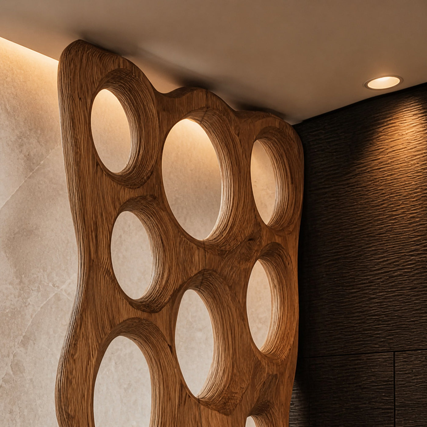 Handcrafted Room Divider Oval Sculpture For Bedroom - product view 3