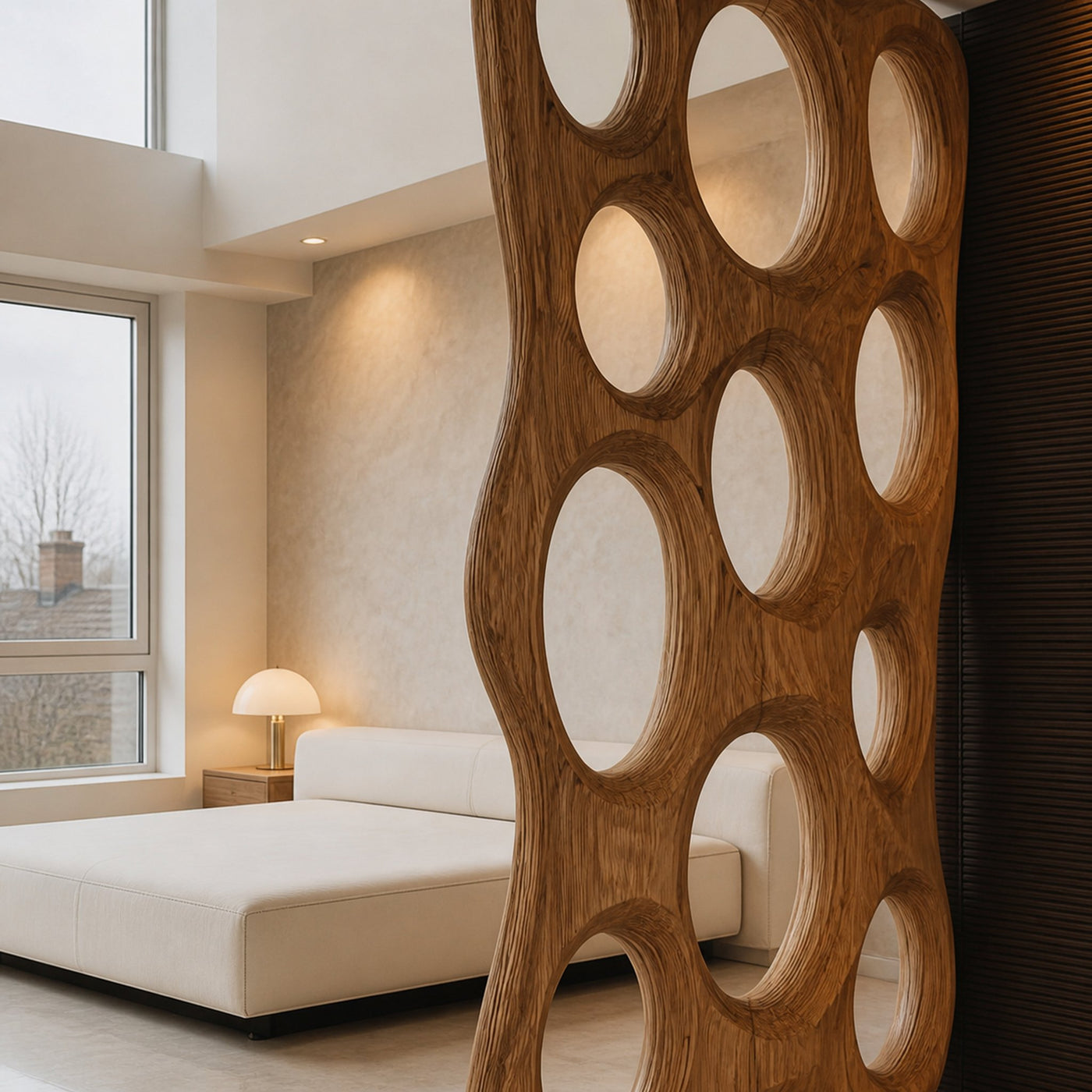 Handcrafted Room Divider Oval Sculpture For Bedroom - product view 4