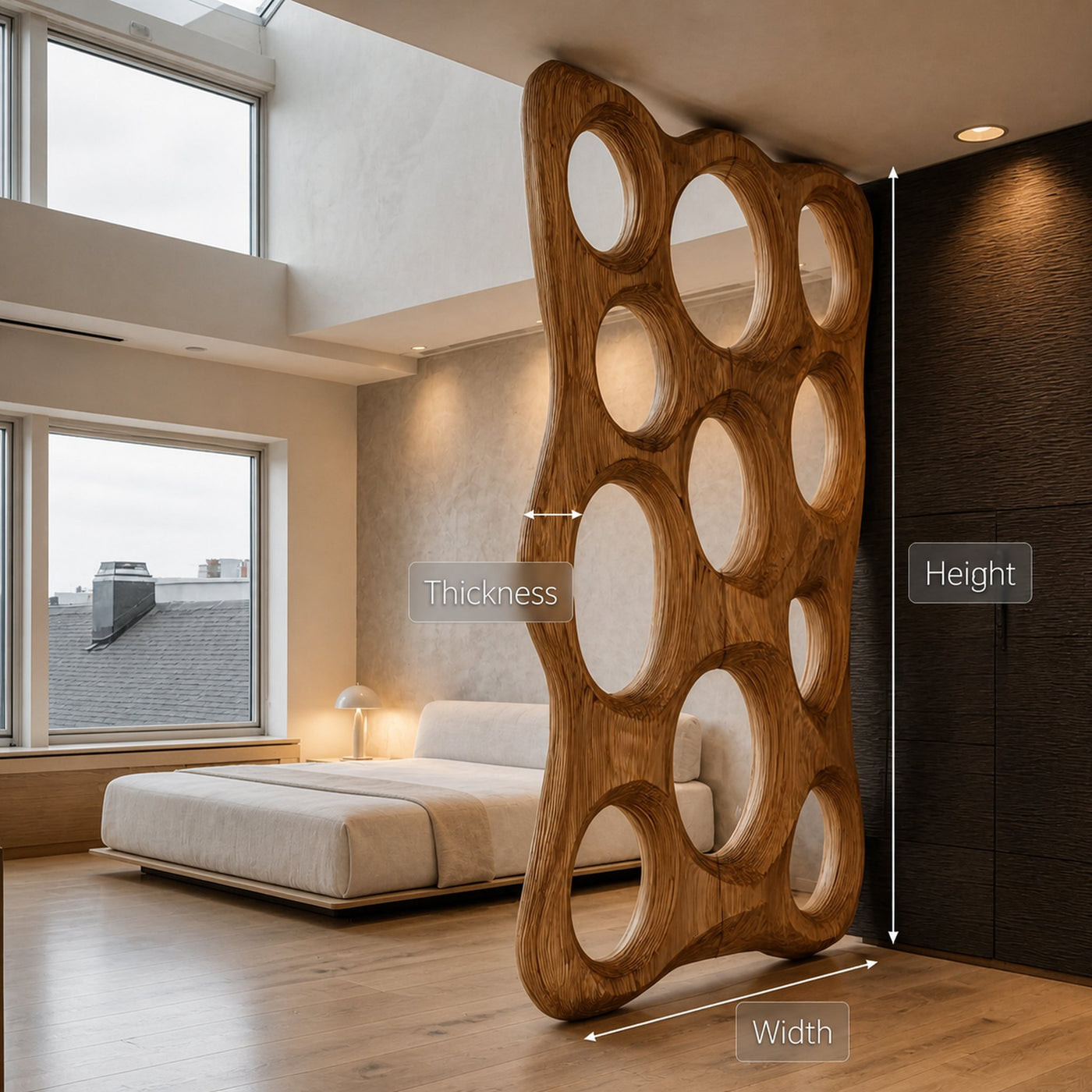 Handcrafted Room Divider Oval Sculpture For Bedroom - product view 6
